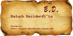 Baluch Dezideráta névjegykártya